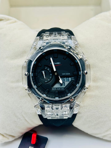 Skmei Dual Time Diamond Cutting watch For Mens