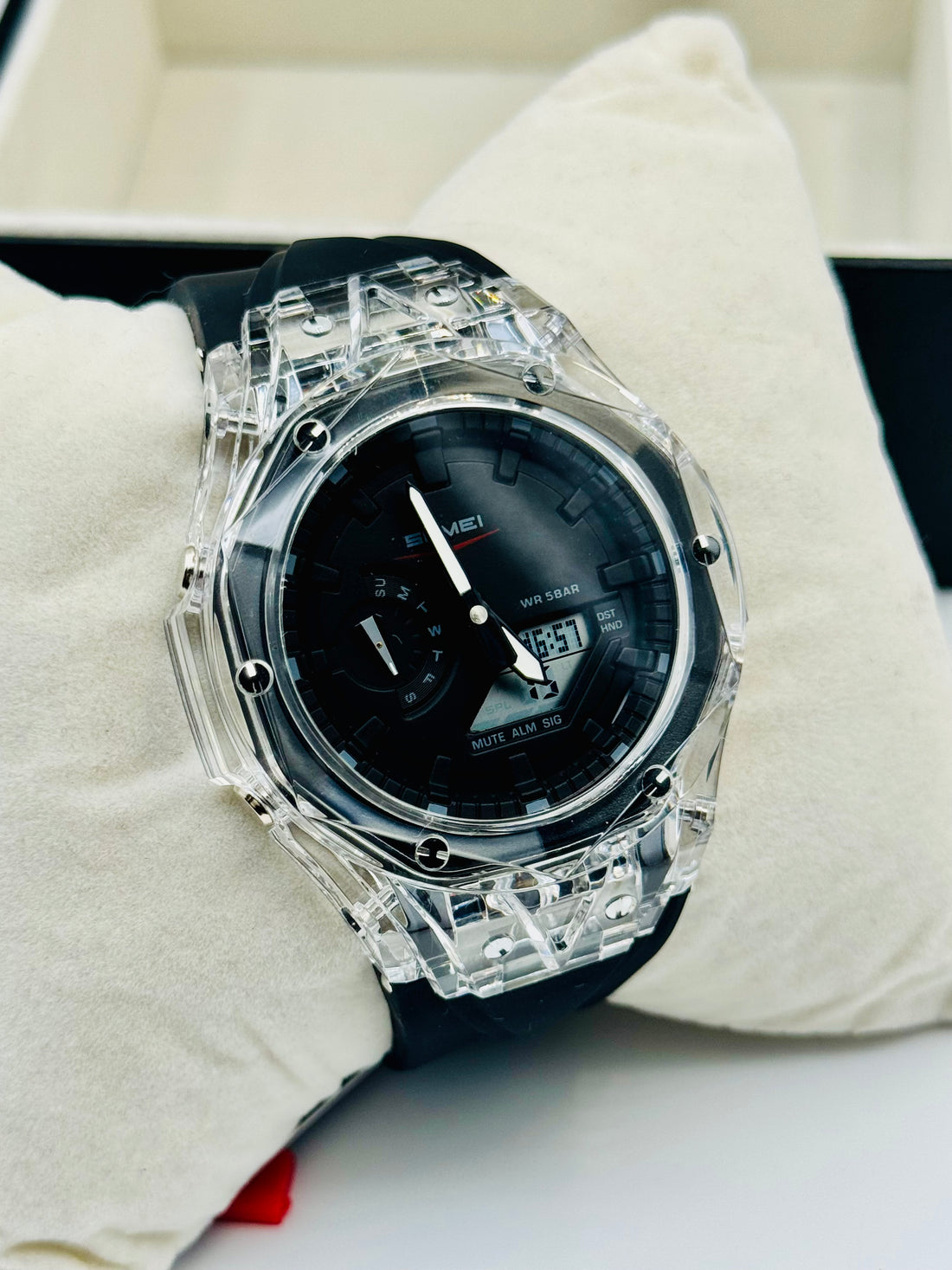 Skmei Dual Time Diamond Cutting watch For Mens