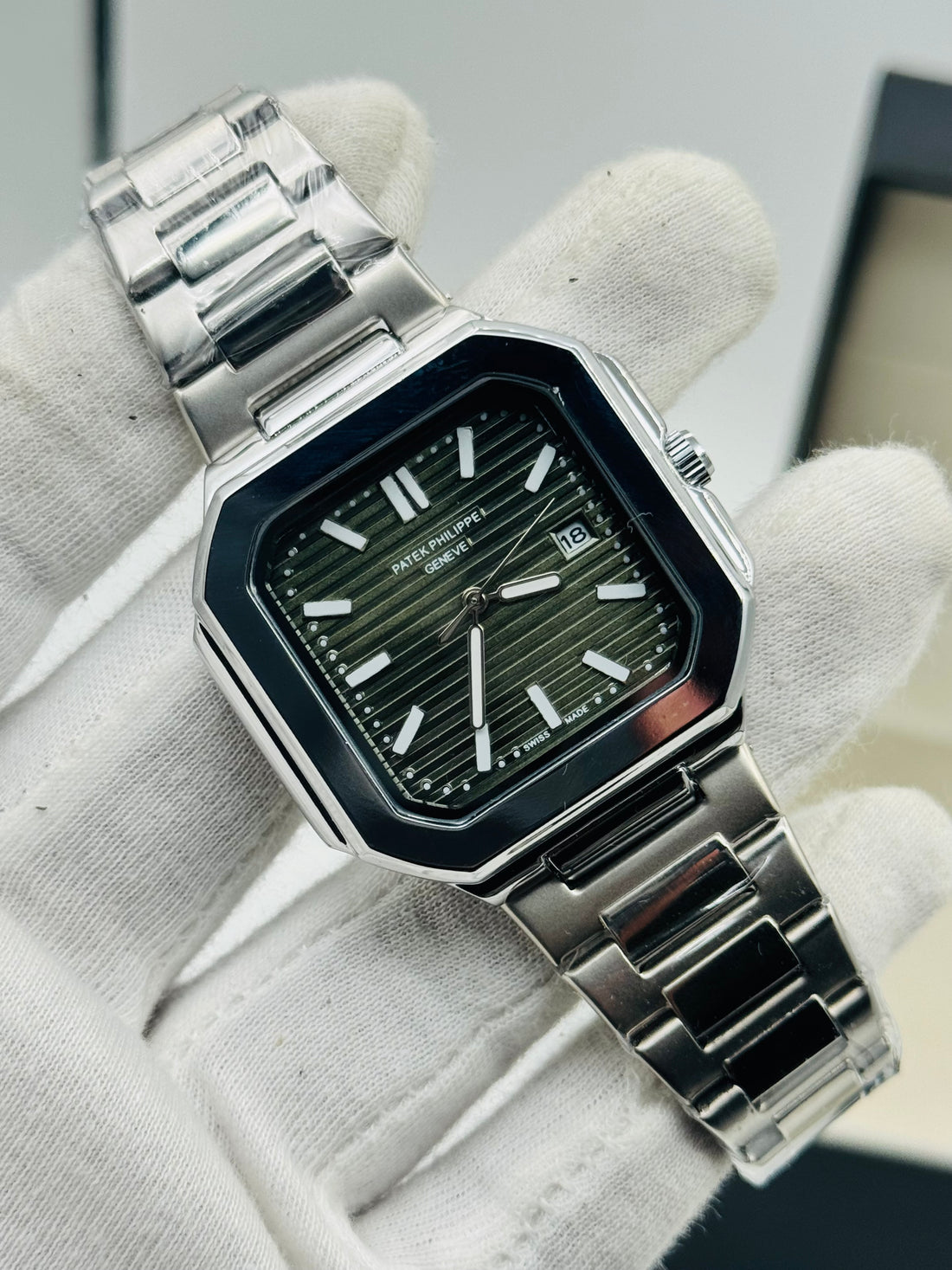 Patek Phillippe Geneve Sqaure Dail For Mens Watch