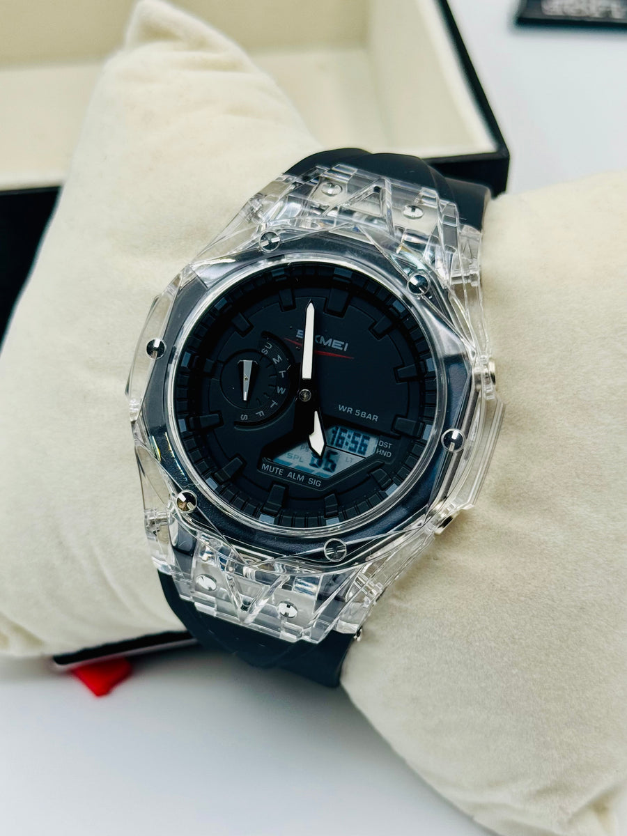 Skmei Dual Time Diamond Cutting watch For Mens
