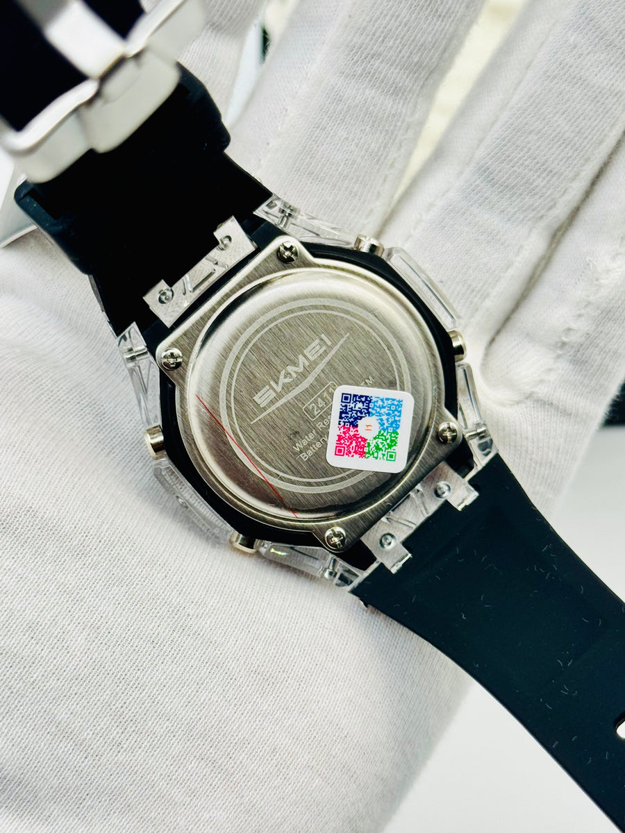 Skmei Dual Time Diamond Cutting watch For Mens